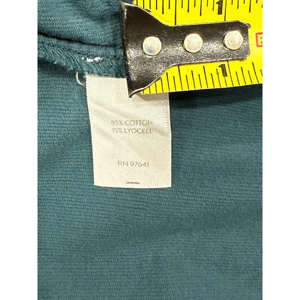 J Jill Corduroy Shift Dress PXS Teal Roll tab Sleeves Soft Cozy Fall Winter - Picture 9 of 10